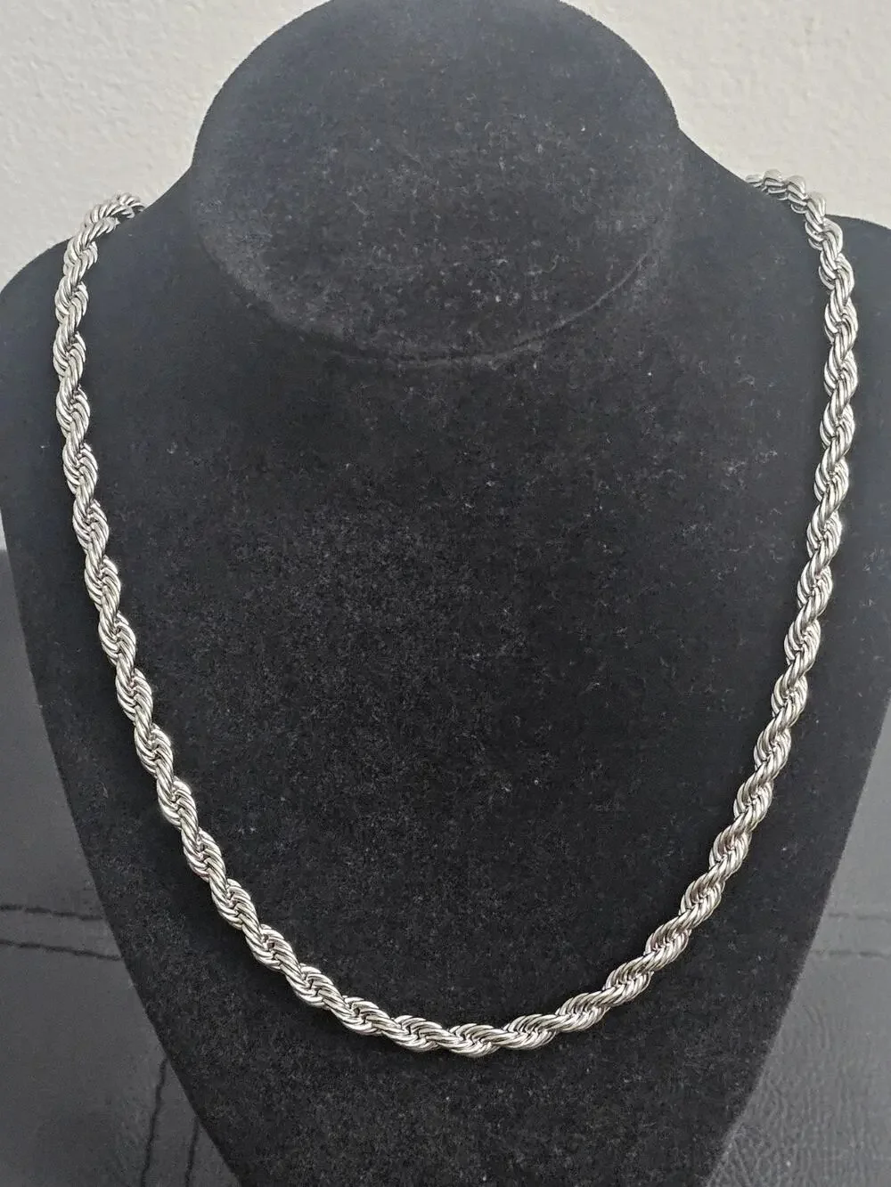 36in. silver Stainless Steel-5.8mm French Rope Chain Necklace